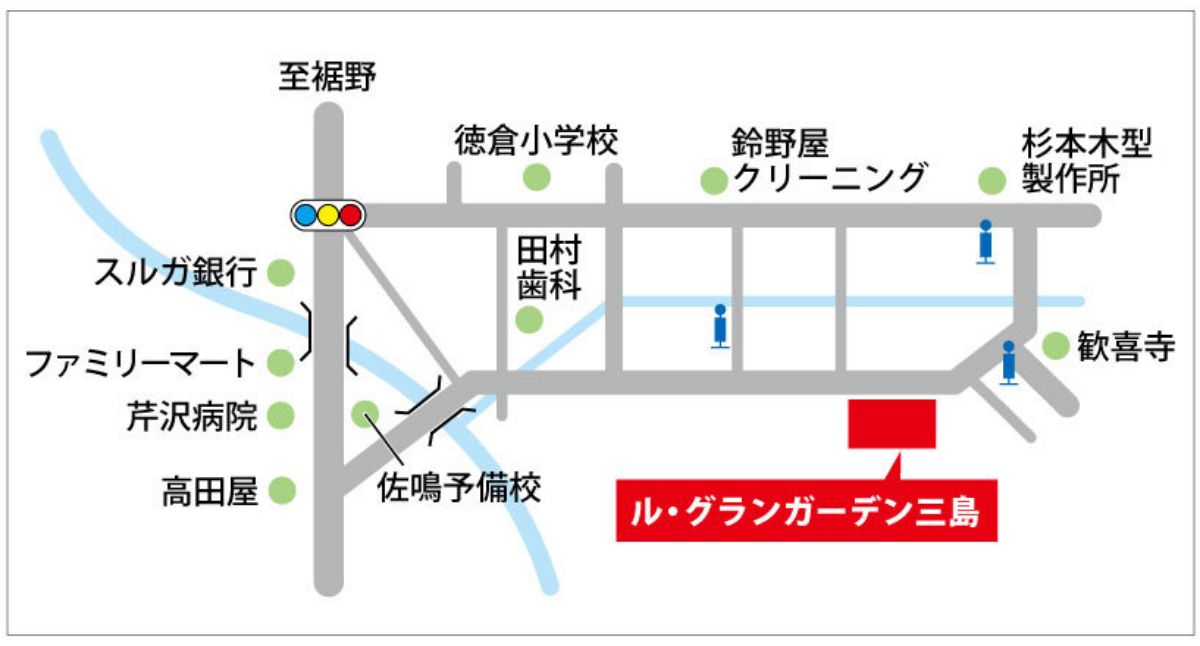 ル・グランガーデン三島地図 拡大
